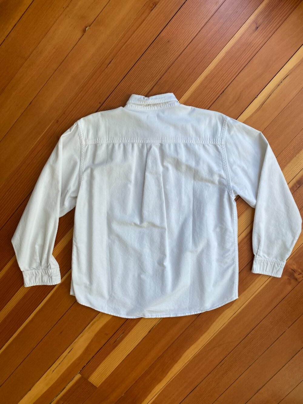 Vintage L.L. Bean Button Down Shirt - Off White - Size Medium - Picture 4 of 4